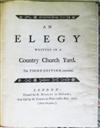 GRAY, THOMAS. An Elegy wrote in a Country Church Yard. The Third Edition, corrected.  1751